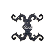 Antika Tarz Dekoratif Pirinç Süslü Menteşe  100x90 Mm Oksit