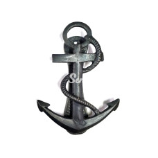 Antika Tarz Dekoratif Pirinç Halatlı Çapa Denizci Gemici Kapı Tokmağı Taktak  170x60mm Oksit