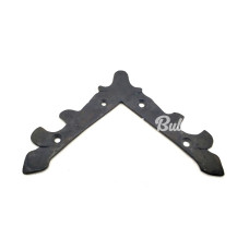 Antika Tarz Dekoratif Pirinç Lale Köşe Gönye  Üst 133x133 Mm Oksit