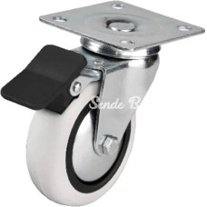353  75x25 Mm Pvc Makaralı Tablalı Frenli Teker 4 Adet