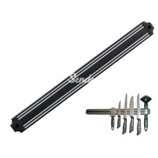 Mıknatıslı Bıçak Tutucu Stand  38 Cm  Siyah  Paslanmaz Çelik  Mutfak Düzeni  Güvenli Bıçak Saklama  Tezgâh Düzeni  Modern Tasarım