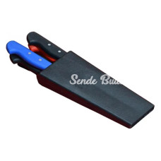 Plastik Bıçak Kütüklüğü 4 Lü  Kırmızı Plastik Kemerlikli Bıçak Çanta